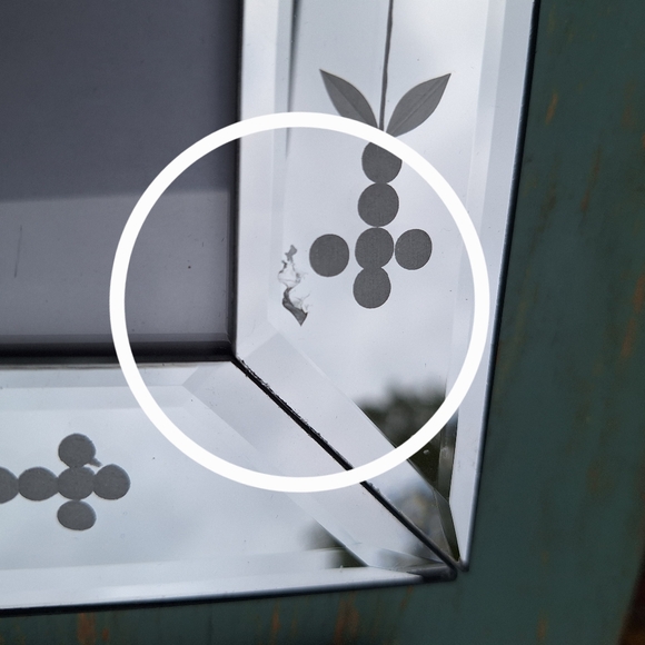 3 Mirror Frames Venetian Glass Beveled Edge Ornate Crystal Etched Flowers Tree - Picture 11 of 16